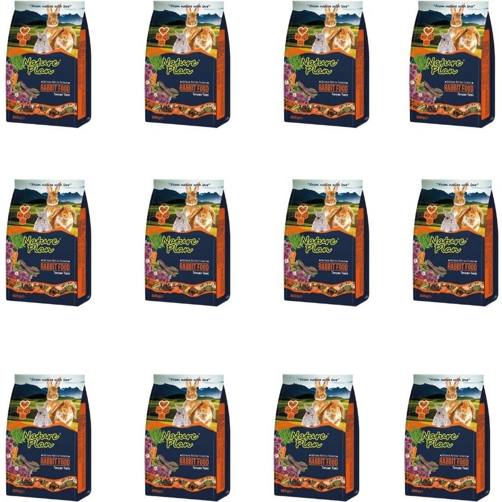 Nature Plan Tavşan Yemi Eko Paket Nature Plan 800 gr 12'li Diğer Fiyatı