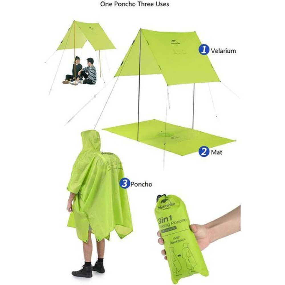 Naturehike 3in1 Çok Işlevli Panço Yağmurluk NH17D002-M Erkek Yağmurluk Fiyatı