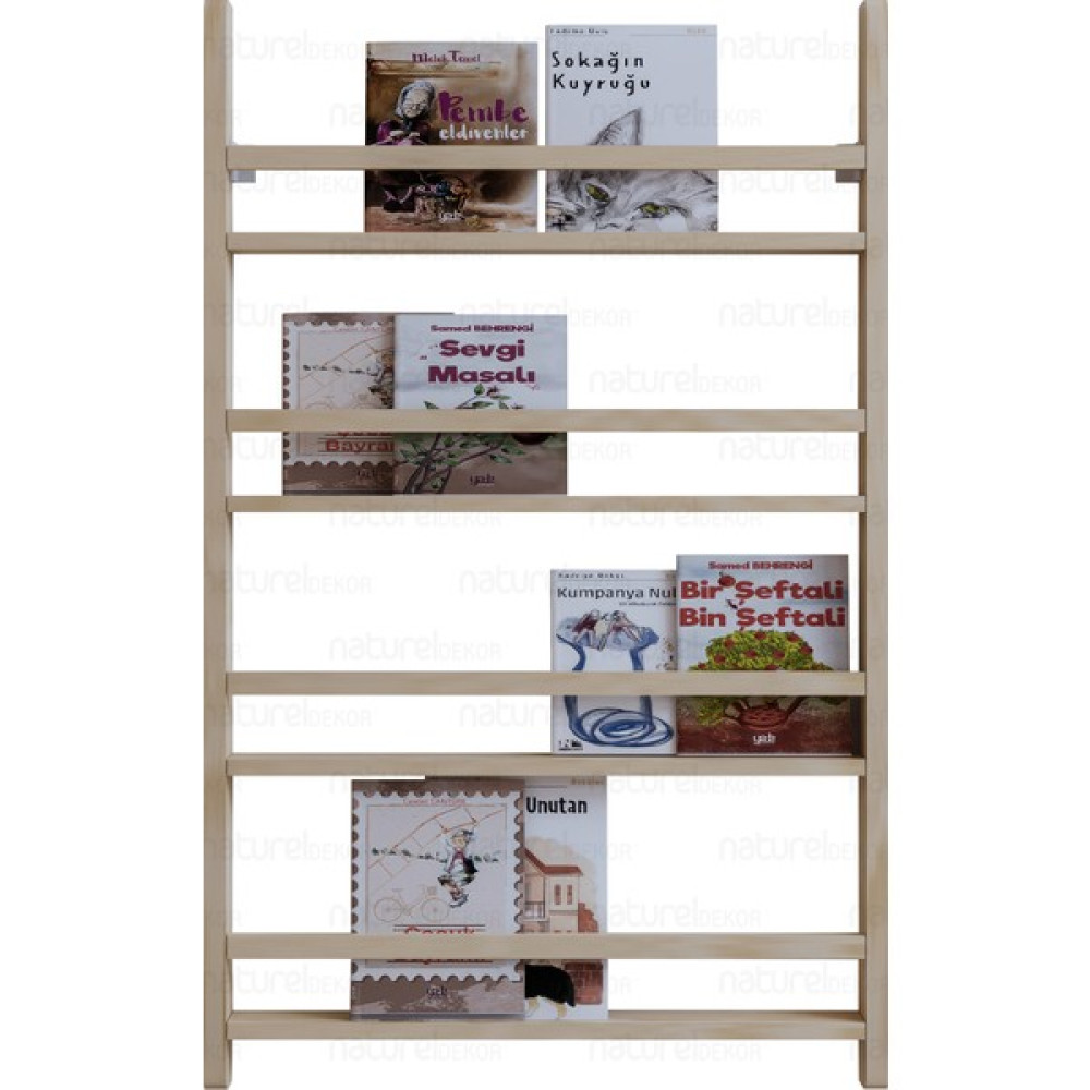 Naturel Home Duvar Kitaplığı Masif Ahşap Montessori Duvar Kitaplık - Standart Kitaplık Fiyatı