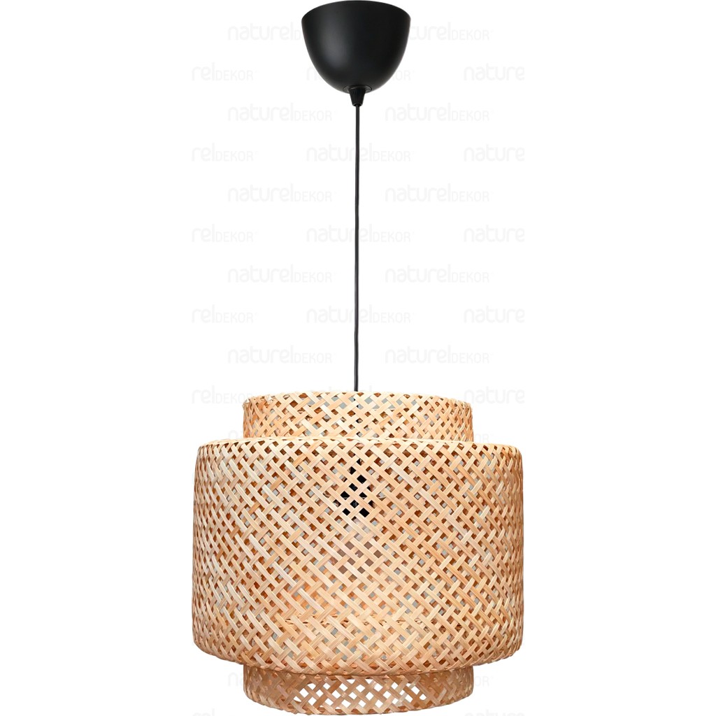 Naturel Home Sinnerlig Bambu Avize 40CM- Iskandinav, Modern, Bohem, Rattan Avize, Aydınlatma Avize Fiyatı
