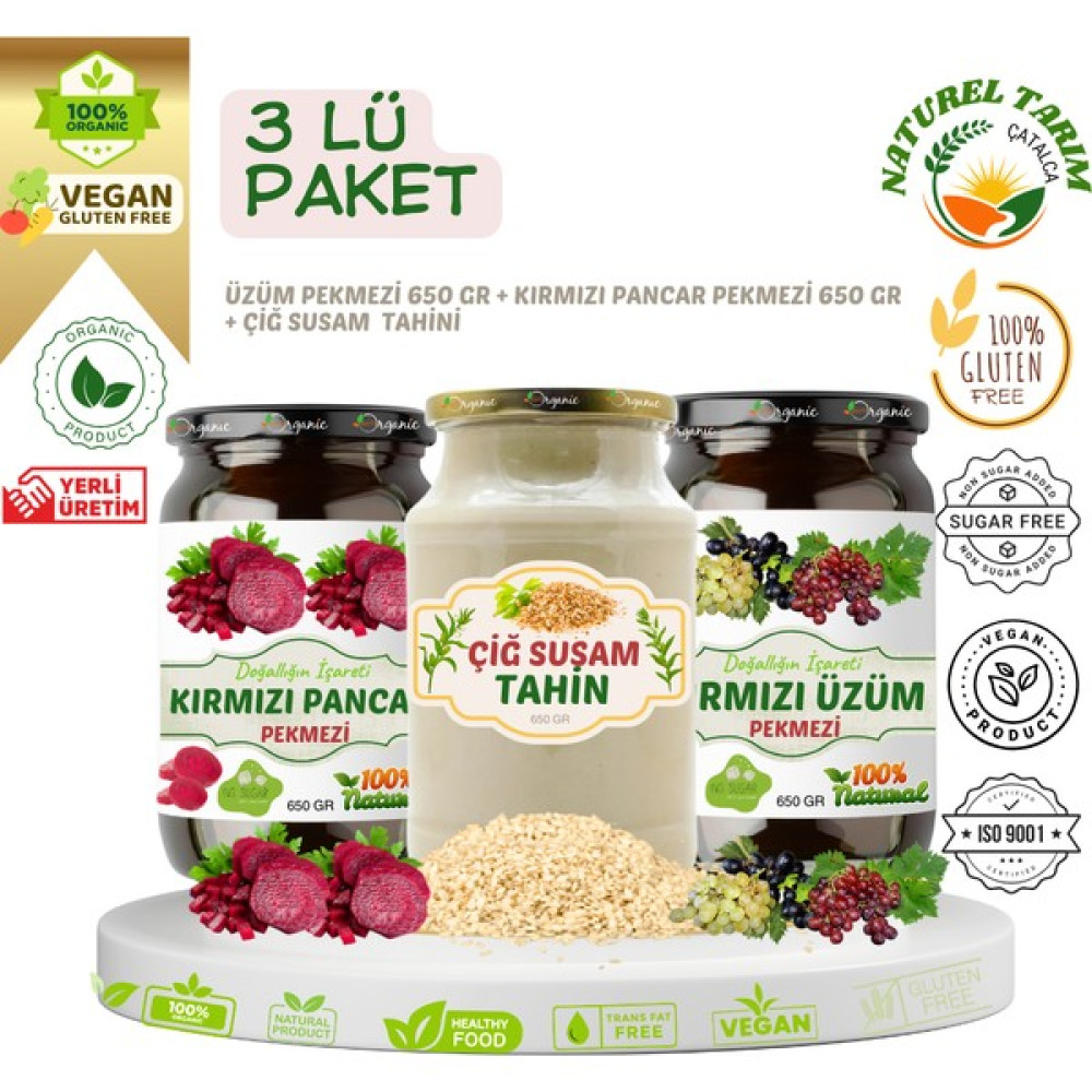 Naturel Pekmek & Çiğ Susam Tahini 3 Lü Paket Diğer Fiyatı