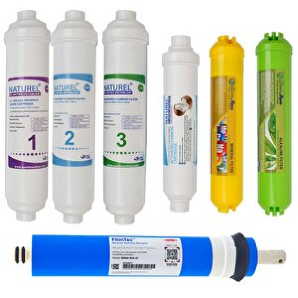 Naturel Su Arıtma Cihazları Inline Kapali Kasa Su Aritma Ci̇hazi Fi̇ltresi̇ 7li̇ Aşamali Fi̇ltre Seti̇ Premium Vontron Membranli Su Arıtma Cihazı Fiyatı