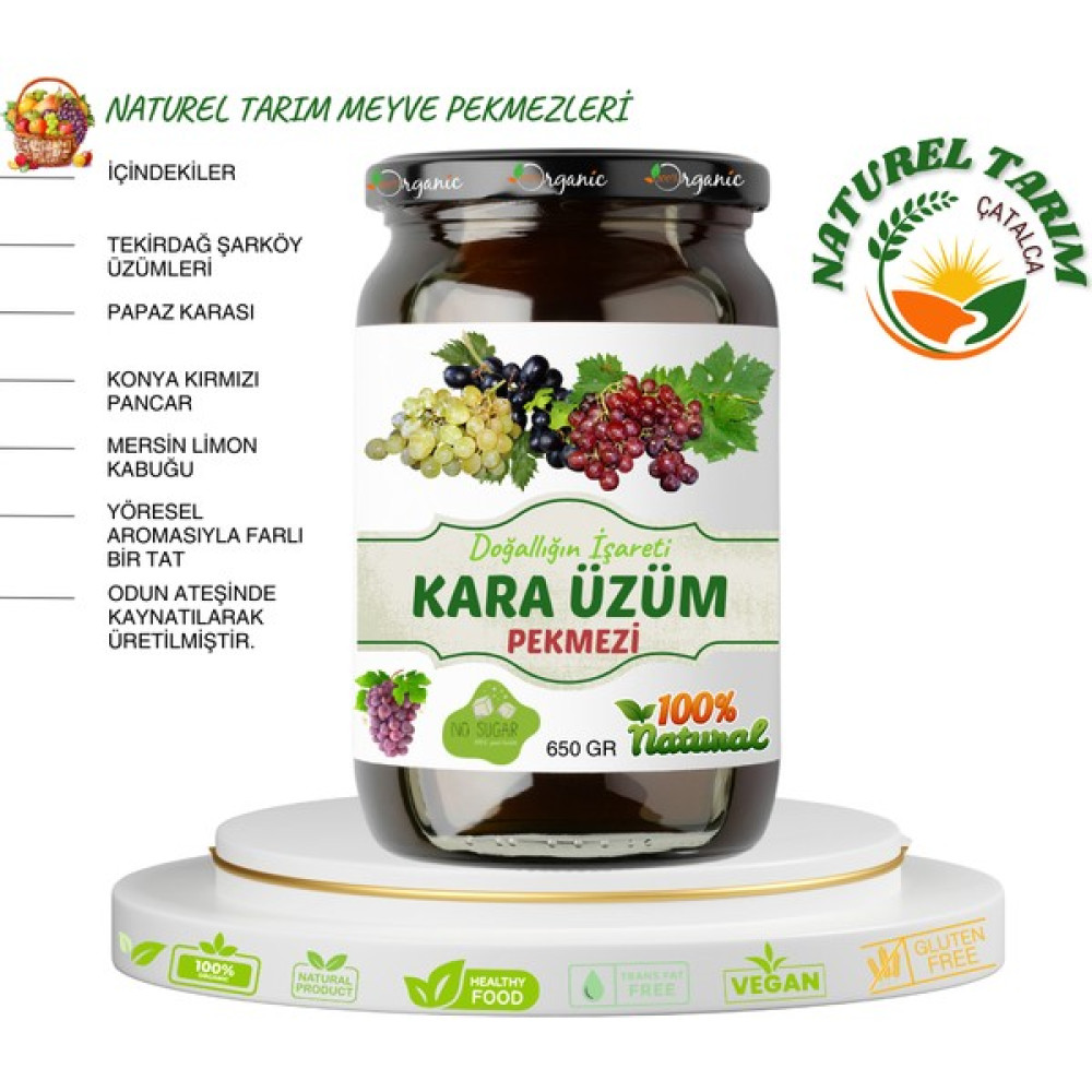 Naturel Tarım Papaz Karası Üzüm Pekmezi - 650 gr Oto Boyaları Fiyatı