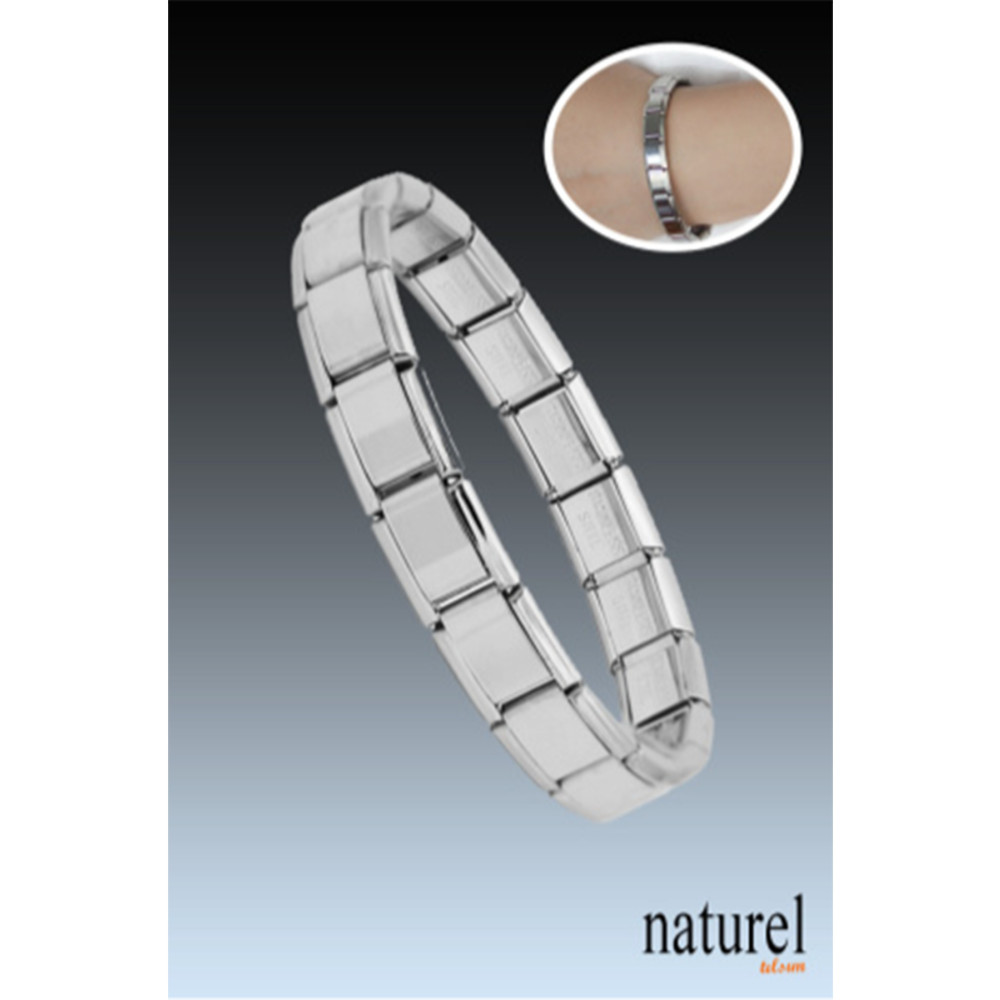 Naturel Tılsım Unisex Italyan Charm Bileklik Paslanmaz Çelik Bileklik 20 cm Beden Çelik Bilezik Fiyatı