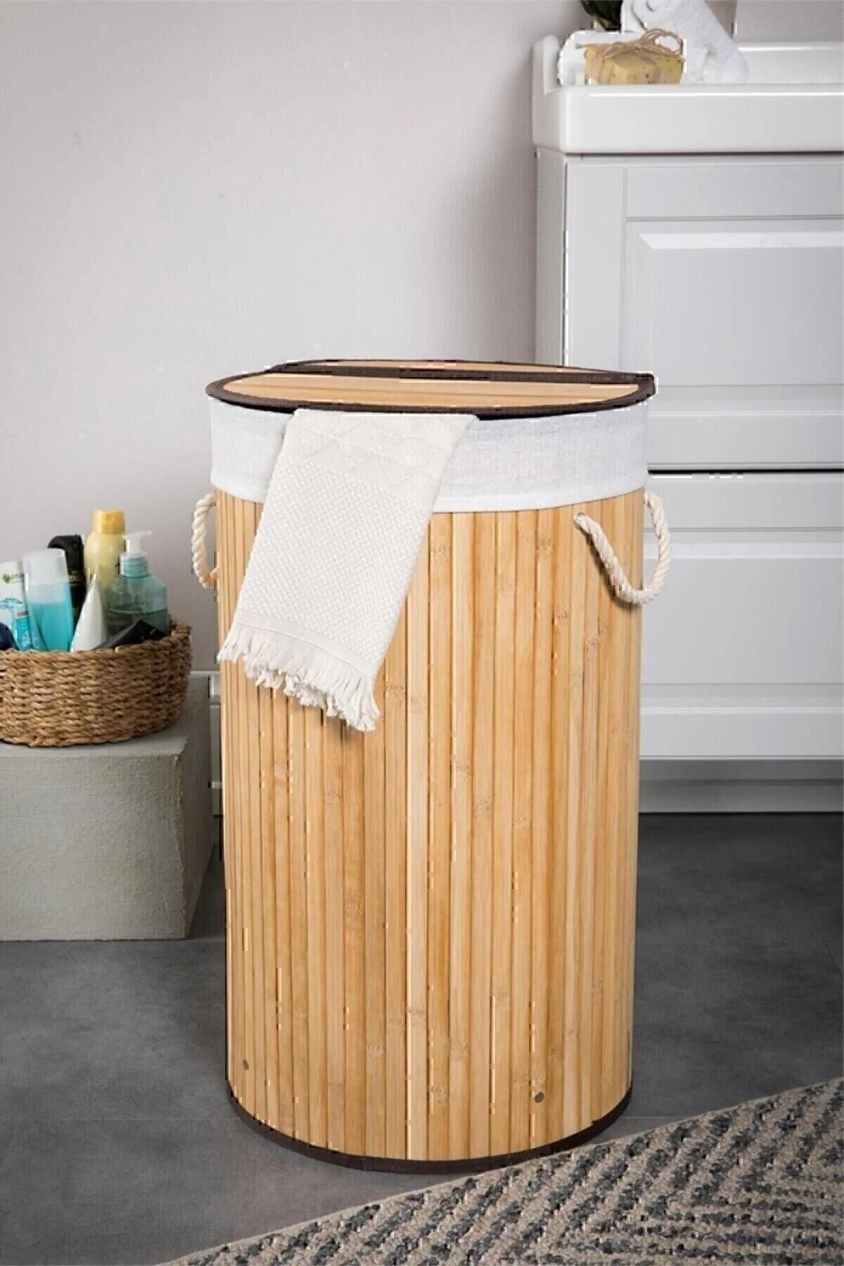 naturelove Sword Katlanır Naturel Oval Banyo Bambu Çamaşır Kirli Sepeti Fma331253" Çamaşır Sepeti Fiyatı