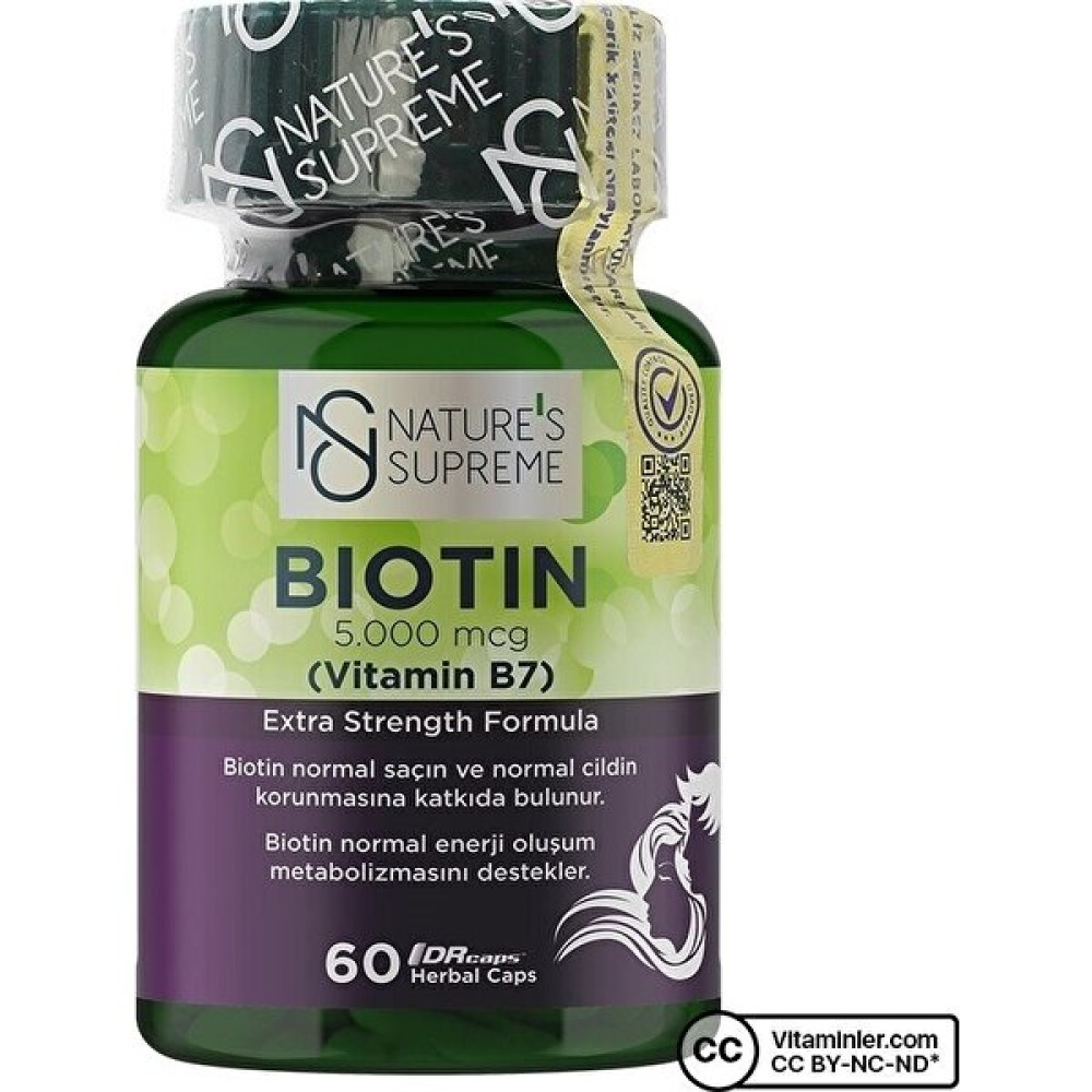 Nature's Supreme Biotin 5000 Mcg 60 Kapsül Nemlendiriciler Fiyatı