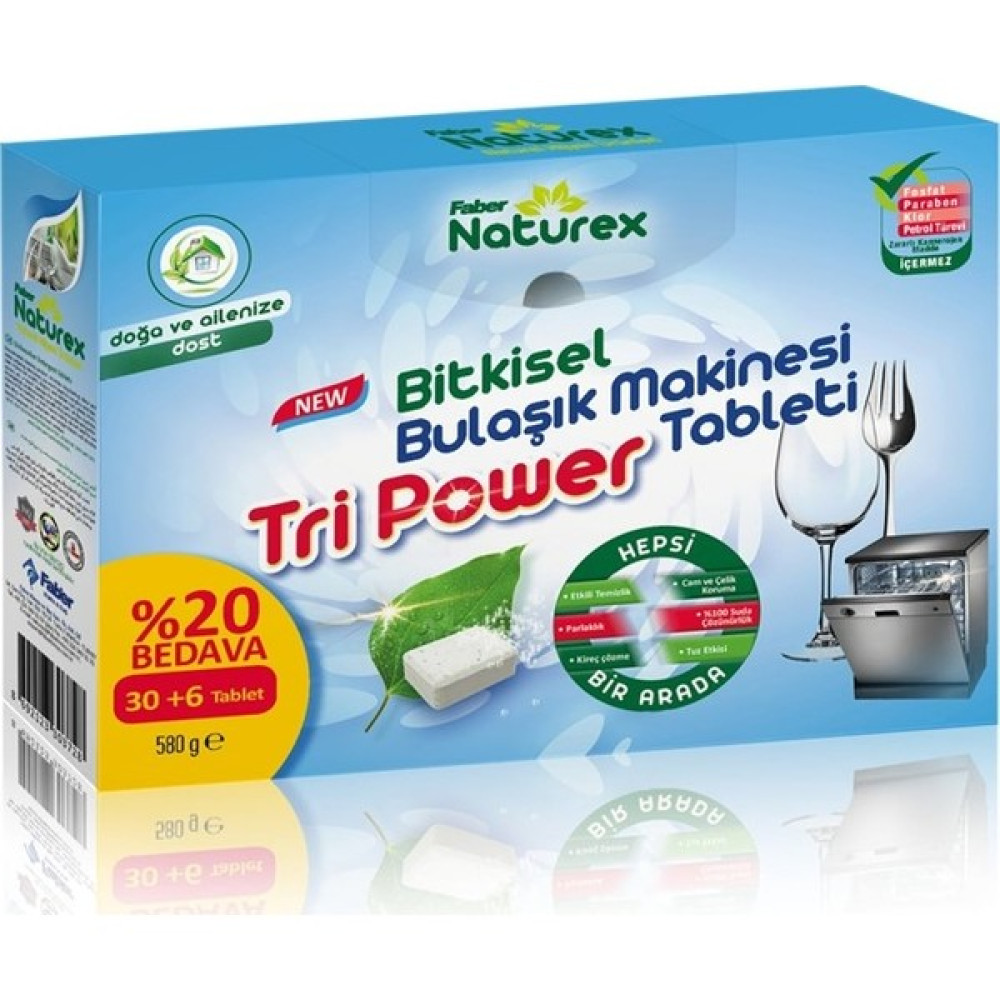 Naturex Bulaşık Makinası Yıkama Tableti Kutu 30 + 6'lı Tablet Bulaşık Yıkama Fiyatı