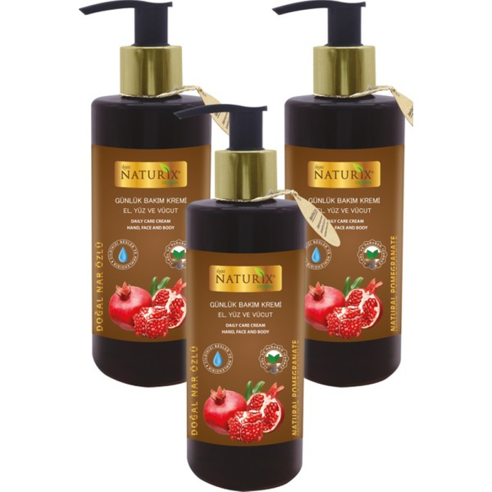 Naturix 250 ml 3 Adet Gençleştirci Cilt Bakım Kremi Nar Özlü Bitkisel El Yüz Vücut Losyonu Nemlendiriciler Fiyatı