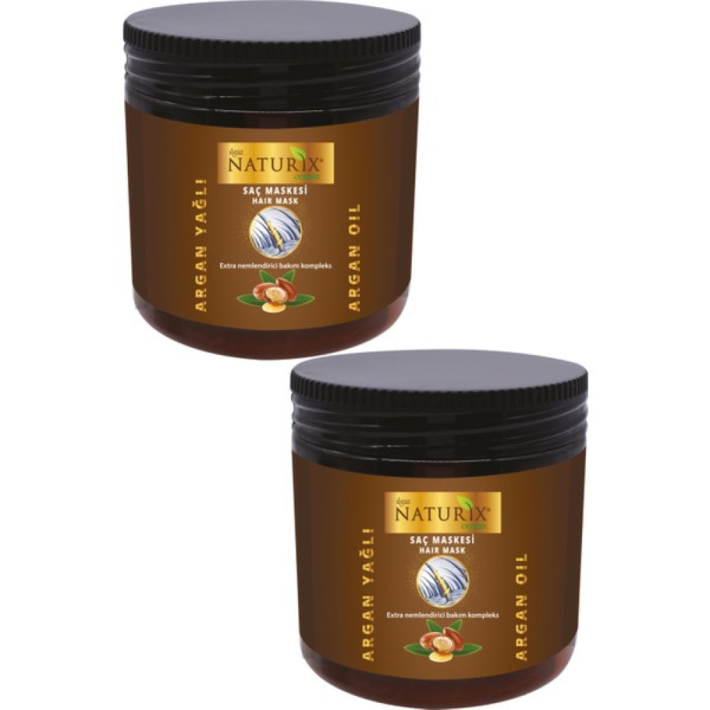 Naturix 2'li Doğal Argan Yağlı 500 ml Saç Bakım Maskesi Saç Bakım Maskeleri & Serumlar & Spreyler Fiyatı
