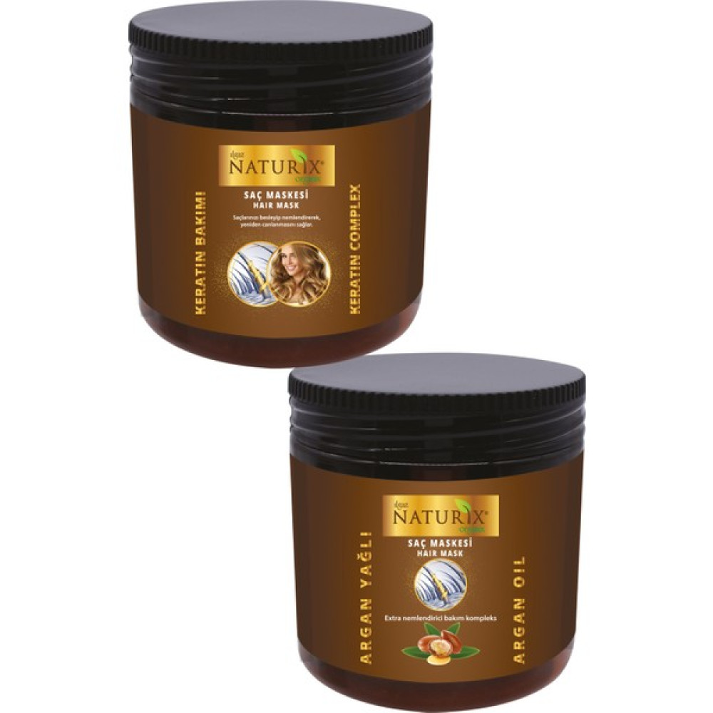 Naturix Bitkisel Argan Saç Maskesi 500 ml + Keratin Saç Maskesi 500 ml Set Saç Bakım Maskeleri & Serumlar & Spreyler Fiyatı
