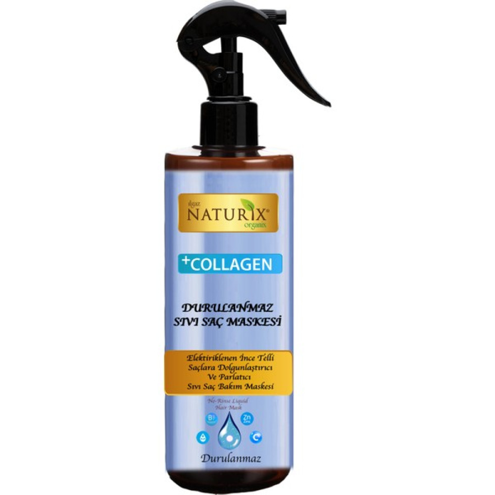 Naturix Collagen Bakım Sıvı Saç Maskesi 250 ml Durulanmaz Elektriklenme Karşıtı Dolgunlaştırıcı Parlatıcı Saç Bakım Maskeleri & Serumlar & Spreyler Fiyatı