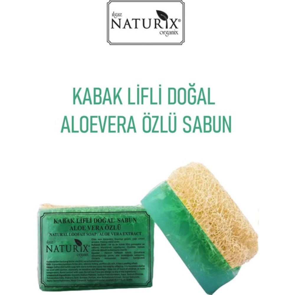 Naturix Doğal Kabak Lifli Aloe Vera Özlü Sabun Kuru Ciltler Için Nemlendirici Akne Kurutucu Natural Soap Sabunlar Fiyatı