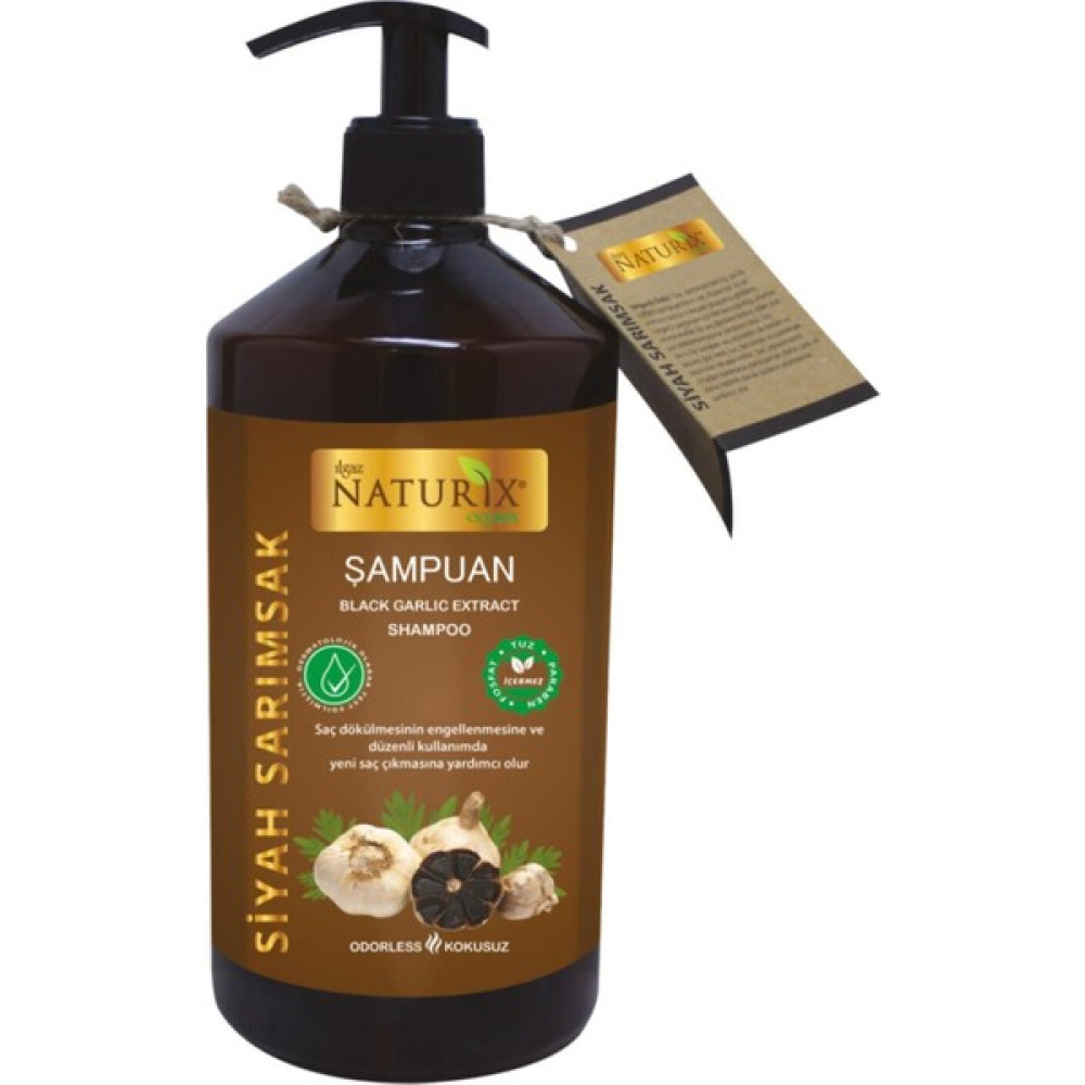 Naturix Kokusuz Tuzsuz Siyah Sarımsak Şampuanı 600 ml Sarımsak Özlü Şampuan ( Paraben Fosfat Tuz Içermez ) Şampuan ve Saç Kremi Fiyatı