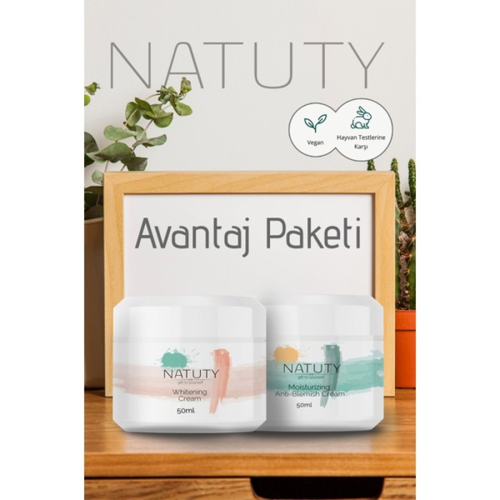 Natuty Cilt Beyazlatıcı Nemlendirici Krem 50 ml + Natuty Leke Karşıtı Nemlendirici Krem 50 ml - Leke Kremi ve Cilt Beyazlatıcı Krem Leke Kremi Fiyatı