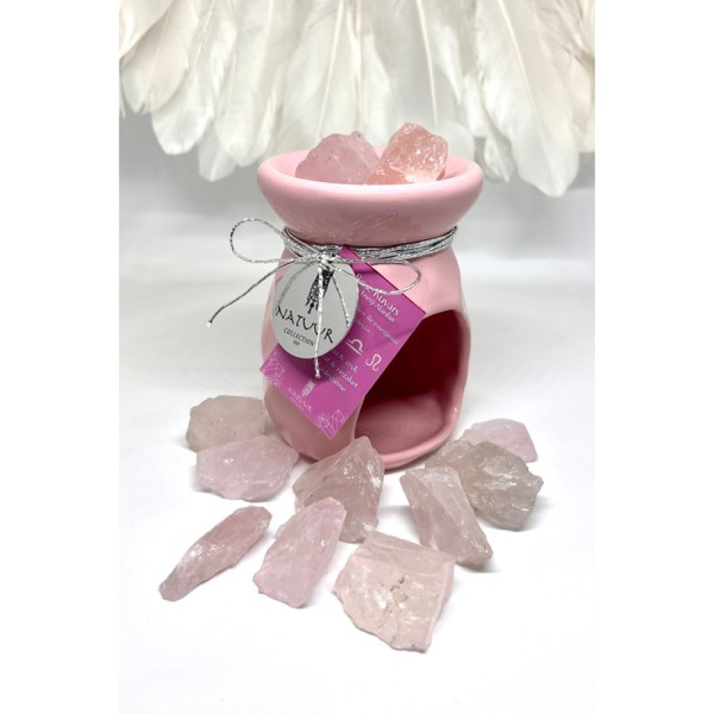 Natuur Collection 1881 Pembe Kuvars Buhurdanlık Doğal Taşlı Seramik Dekoratif Hediyelik Şamdan Fiyatı