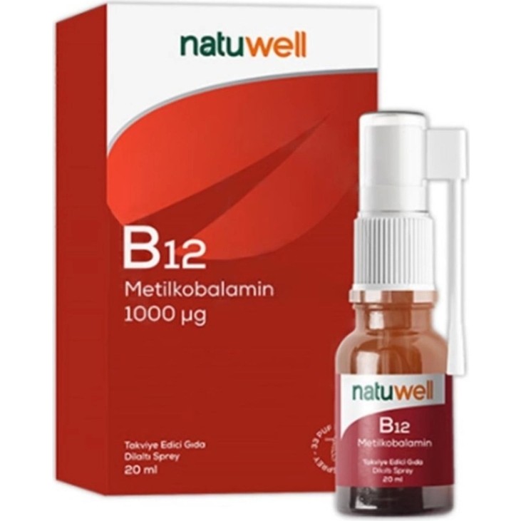 Natuwell Vitamin B12 Metilkobalamin Sprey 20 ml Diğer Fiyatı