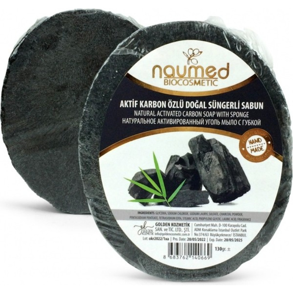Naumed Aktif Karbon Özlü Doğal Süngerli Sabun 130gr - 1 Oto Boyaları Fiyatı