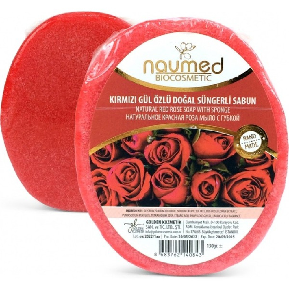 Naumed Kırmızı Gül Özlü Doğal Süngerli Sabun 130GR Oto Boyaları Fiyatı