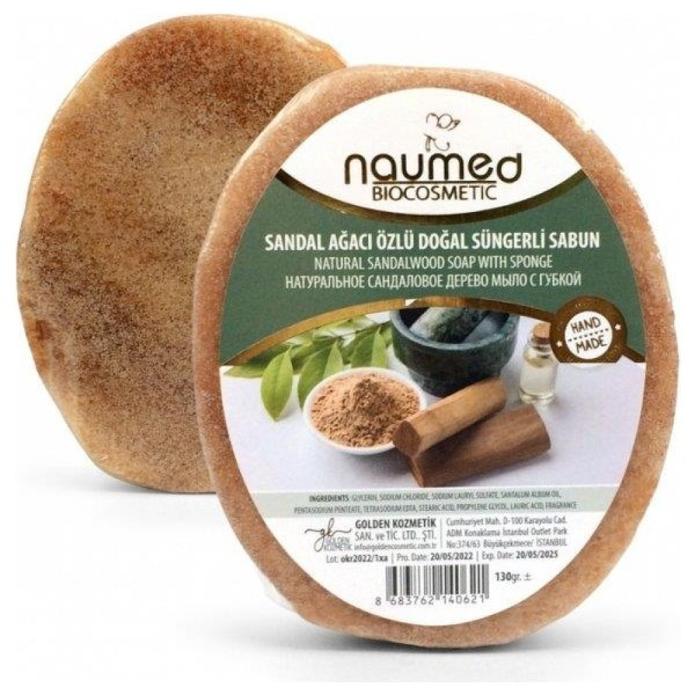 Naumed Sandal Ağacı Özlü Doğal Süngerli Sabun 130GR STK-5005 - Renkli Oto Boyaları Fiyatı
