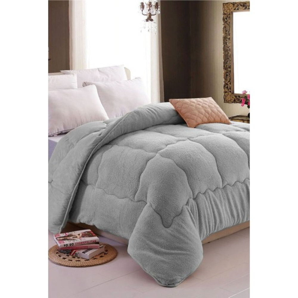 Naura Battal Lüx Gri Welsoft Yorgan Çift Taraflı 220X240 ( 6 Farklı Renk ) - 220 x 240 cm Yorgan Fiyatı
