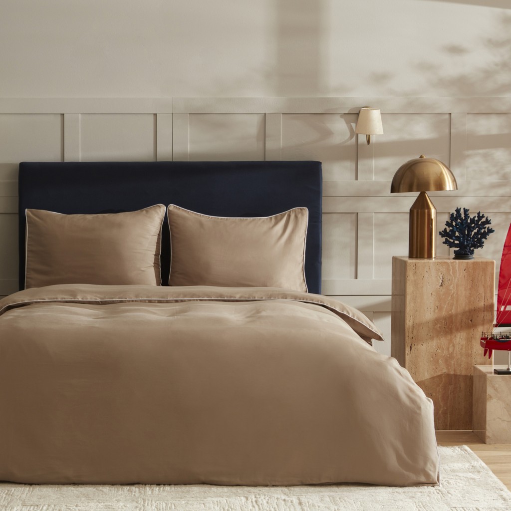 Nautica Home Percy Saten Çift Kişilik Nevresim Takımı Beige - Bej - 200 x 220 cm Nevresim Takımı Fiyatı