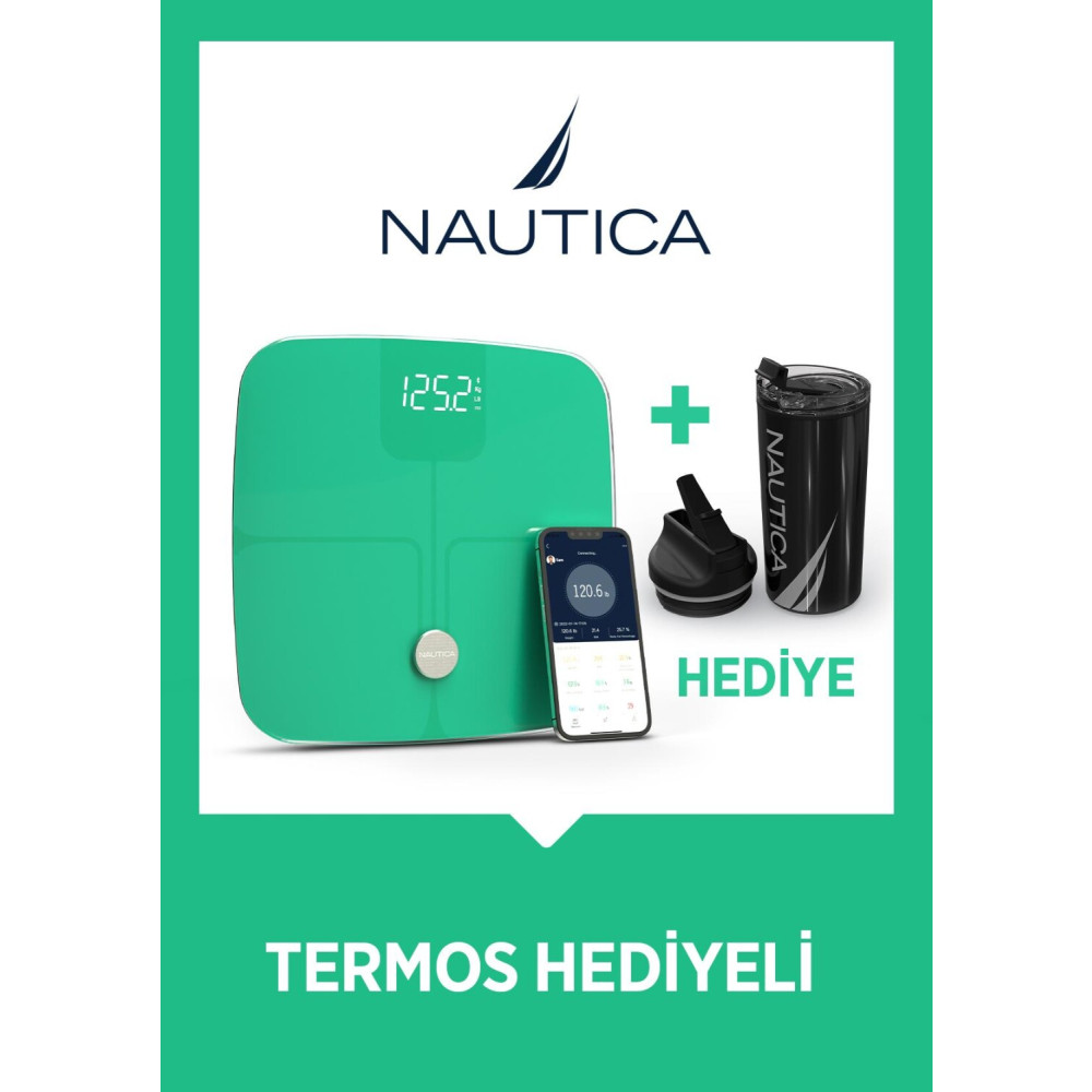 Nautica Vücut Analizli Smart Akıllı BT Tartı Baskül + Nautica 500 ml Termos Hediyeli Termos Fiyatı