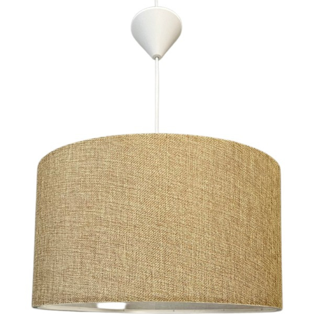 Navemu Testa Sarkıt ( Beyaz Tesisatlı / Q38 cm Silindir Başlık / Jüt Kumaş) KT9080100 - 1'li Avize Fiyatı