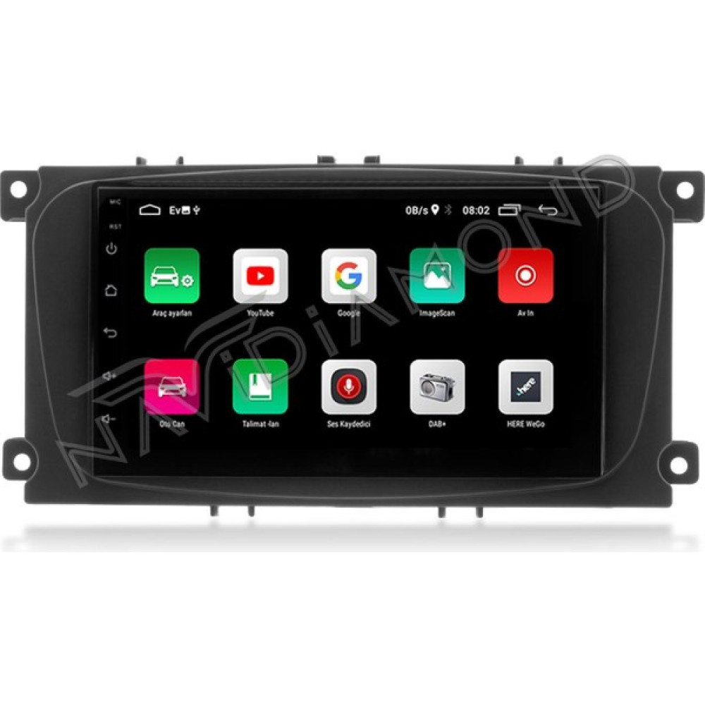 Navidiamond Akcaelektronik Ford Connect-Mondeo Siyah 7 Inch 2 GB Ram 32 GB Hafıza Android Double Multimedia Teyp Oto Teypleri Fiyatı
