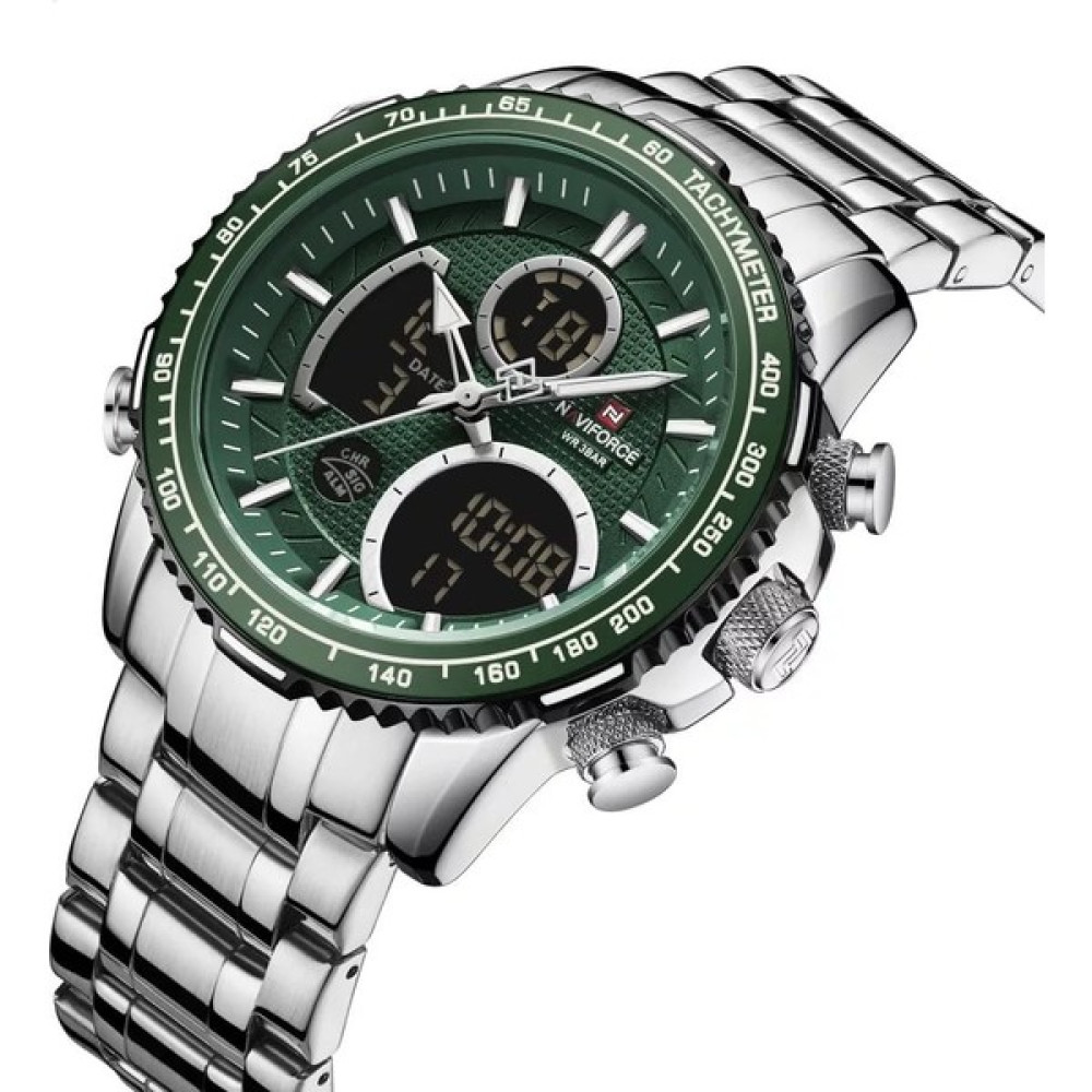 Naviforce Erkek Kol Saati Dijital Analog Çelik Kordon Yeşil 832 Kol Saatleri Fiyatı