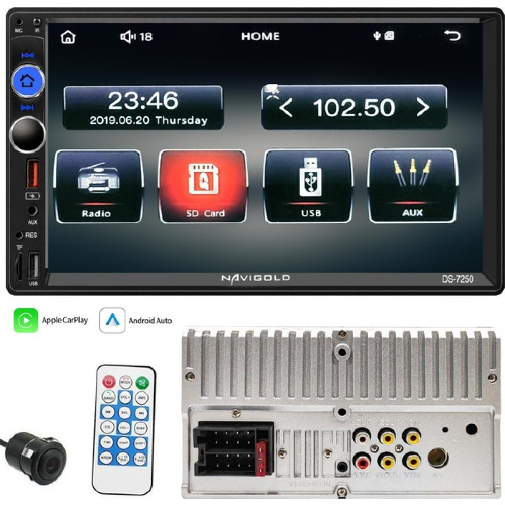 Navigold Double Teyp 7 4X55W Carplay Bt/usb/sd/fm/aux Kameralı Navıgold DS-7250 Oto Teypleri Fiyatı