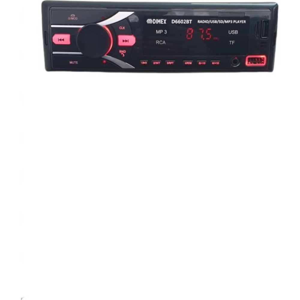 Navimex Çift Usb Bluetooth Aux Girişli Hafıza Kart Okuyuculu Bluetooth Kumandalı Oto Teyp Dimex 6602 Oto Teypleri Fiyatı