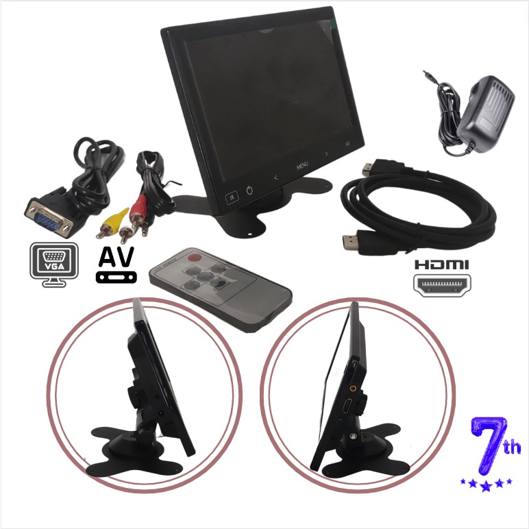 Navistar Güvenlik Kamera Monitörü 7" Ekran HDMI VGA Av Girişli LCD Ek Bilgisayar Çevirici ve Adaptörü Fiyatı