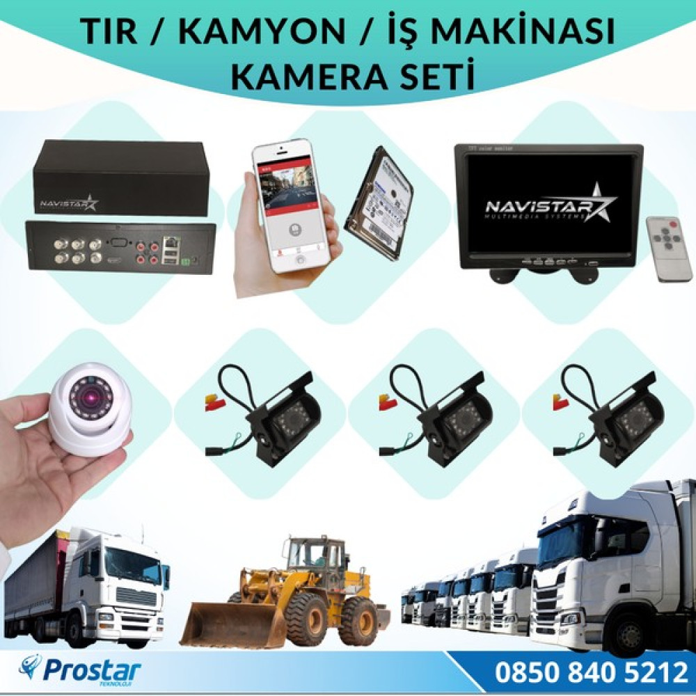 Navistar Tır Kamyon Iş Makinası Için Uzaktan Izlemeli 4 Kameralı 1 Oto Görüntü Sistemleri Fiyatı