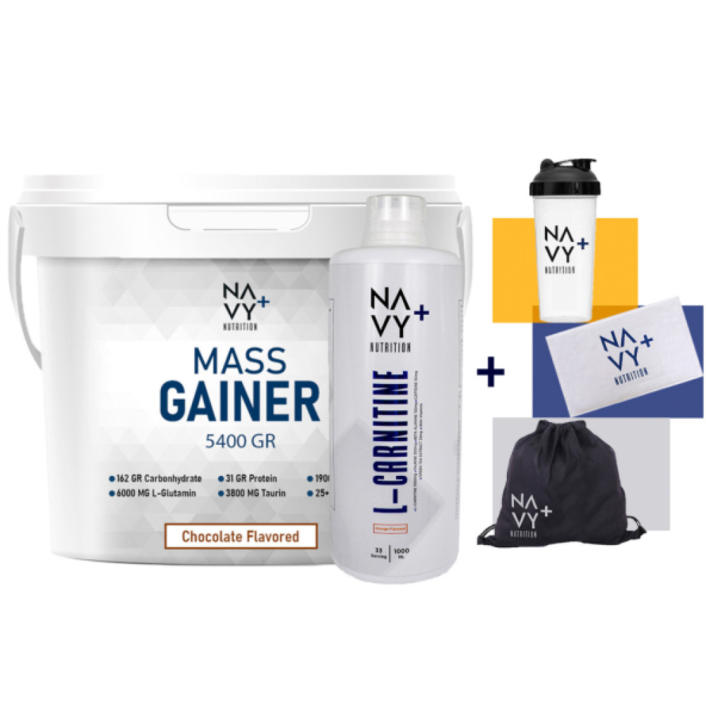 Navy Plus 5400 Gr Mass Gainer + 1000 Ml L-Carnitine + Shaker + Canta + Havlu Sporcu Besinleri Fiyatı