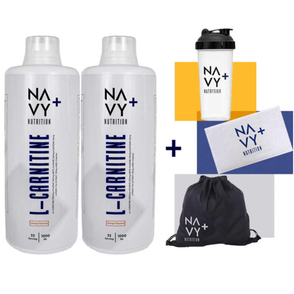 Navy Plus Nutrition 2 Adet L-Carnitine 1000 Ml Portakal Aroma + Shaker + Havlu + Canta Karnitin Sporcu Besinleri Fiyatı