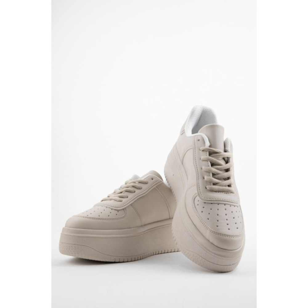Navy Side Kadın Bej Sneaker Yüksek Tabanlı Spor Ayakkabı NS.MP538710 Kadın Günlük Ayakkabıları Fiyatı