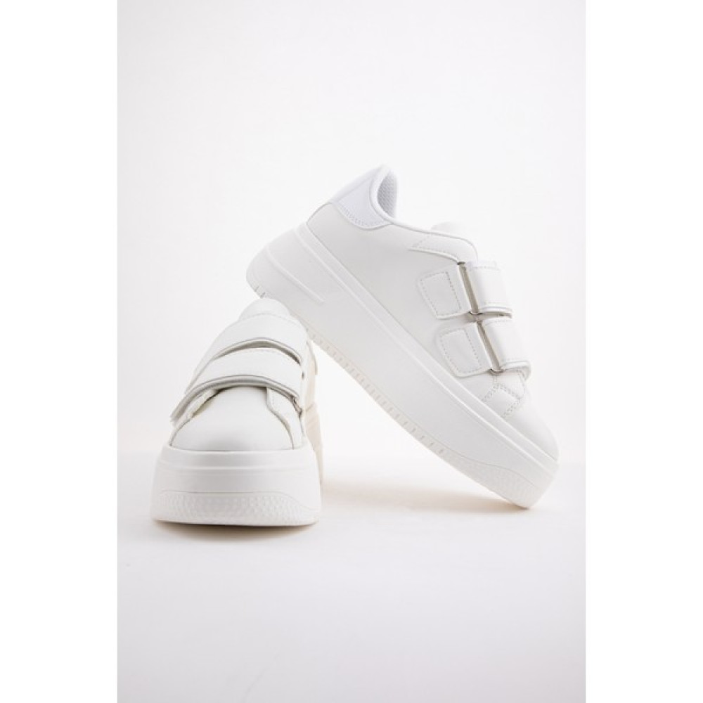 Navy Side Navysıde Kadın Beyaz Cırt Cırtlı Sneaker Spor Ayakkabı-Taban 5 Cm-Yürüyüş Ayakkabısı Yüksek Tabanlı Bantlı NS.MP5389 Kadın Günlük Ayakkabıları Fiyatı