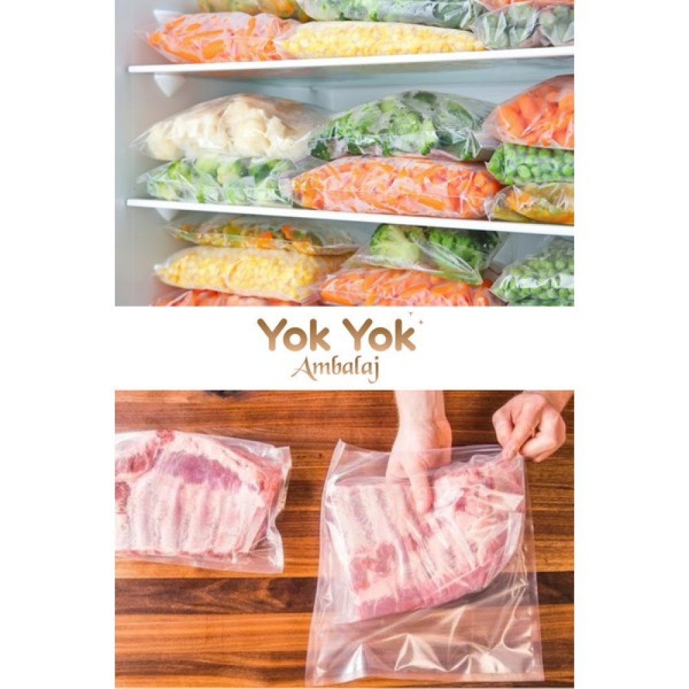Naylon Torba 25X40CM Üçlük Şeffaf Şeker Bakliyat Bakkaliye Torbası/dolap Poşeti Kalın 1kg - Beyaz Buzdolabı Poşeti Fiyatı