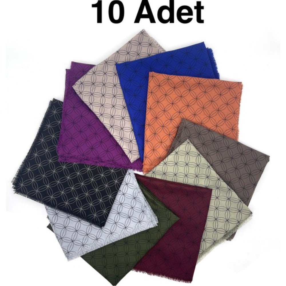 Naz İpek 10'lu Paket Karışık Desen Desen Pigment Baskı Yazma Yumuşak Dokulu Eşarp 100X100 Eşarp Fiyatı