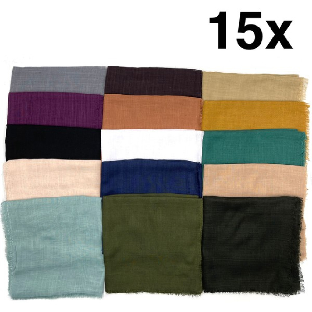 Naz Ipek 15'li Hediyelik Flamlı Yazma Set Eşarp Tülbent 100X100CM Toptan Eşarp Fiyatı
