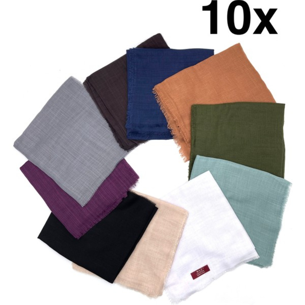 Naz İpek Flamlı 10'lu Paket Dağıtmalık Pamuklu Yazma Eşarp 100X100CM Eşarp Fiyatı