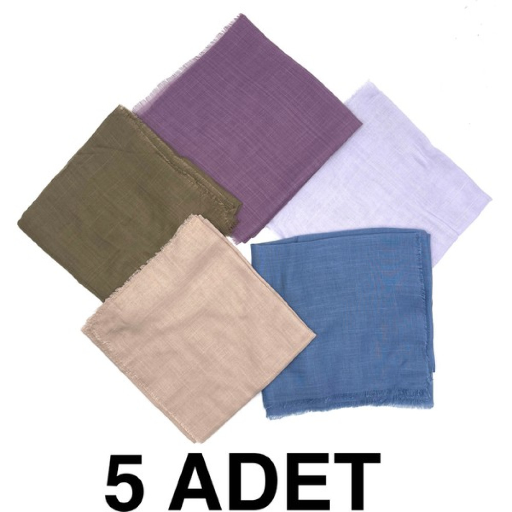 Naz İpek Flamlı 5'li Paket Pamuklu Yazma Eşarp 100X100CM Eşarp Fiyatı