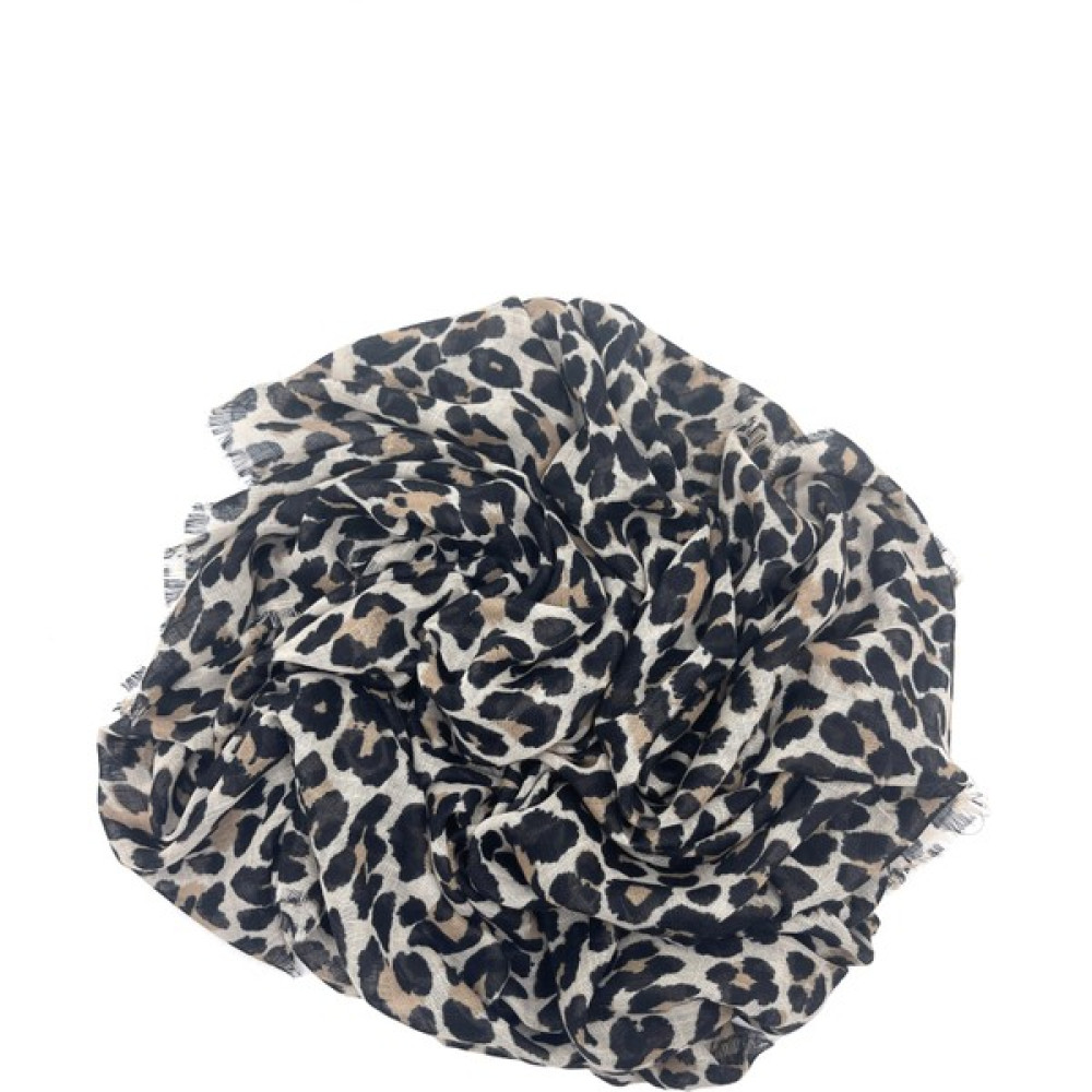 Naz İpek Leopar Desen Flamlı Pamuklu Yazma Eşarp 100X100Cm Eşarp Fiyatı