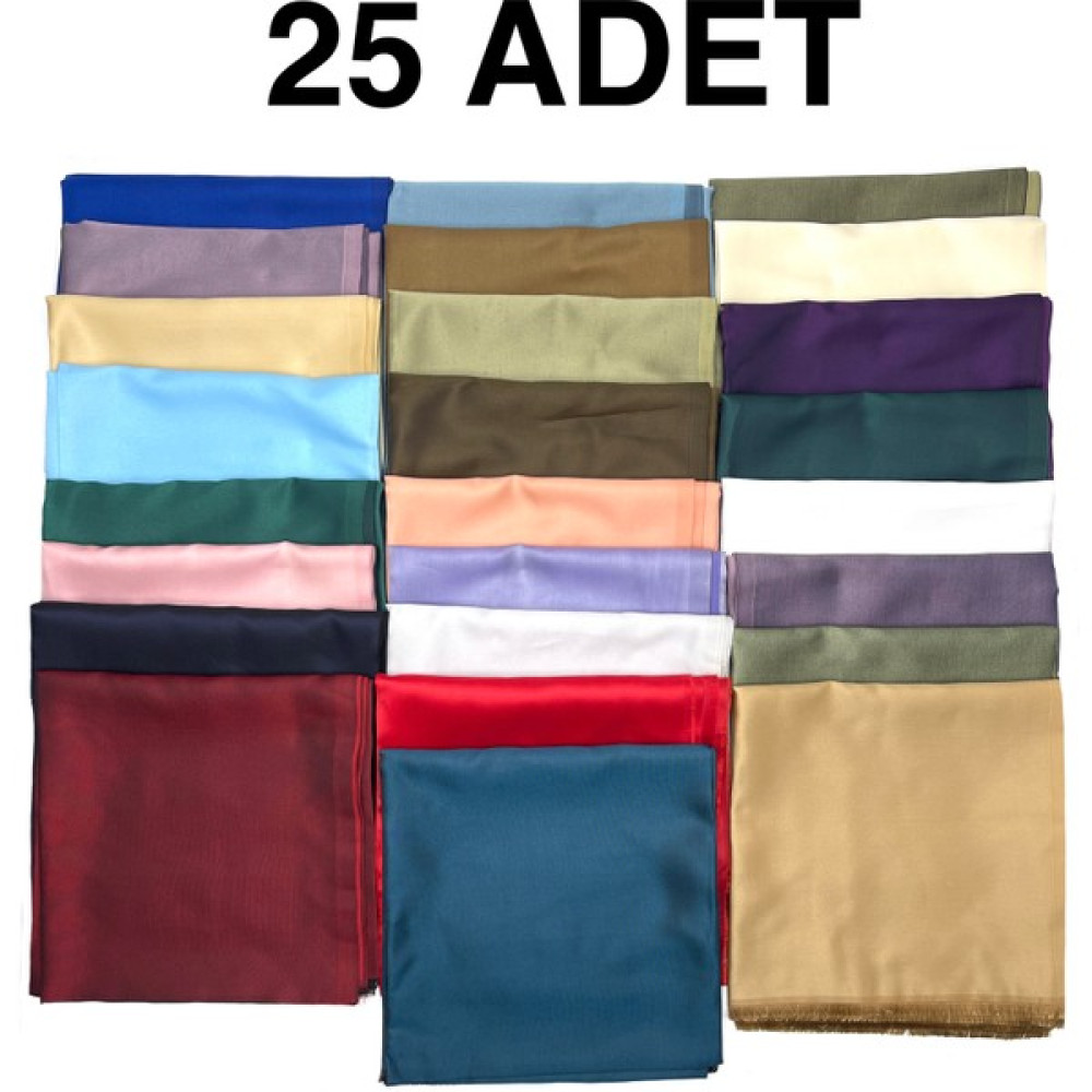 Naz Ipek Tafta Eşarp 25'li Set Pamuklu 100X100CM Eşarp Püsküllü Yazma Eşarp Fiyatı