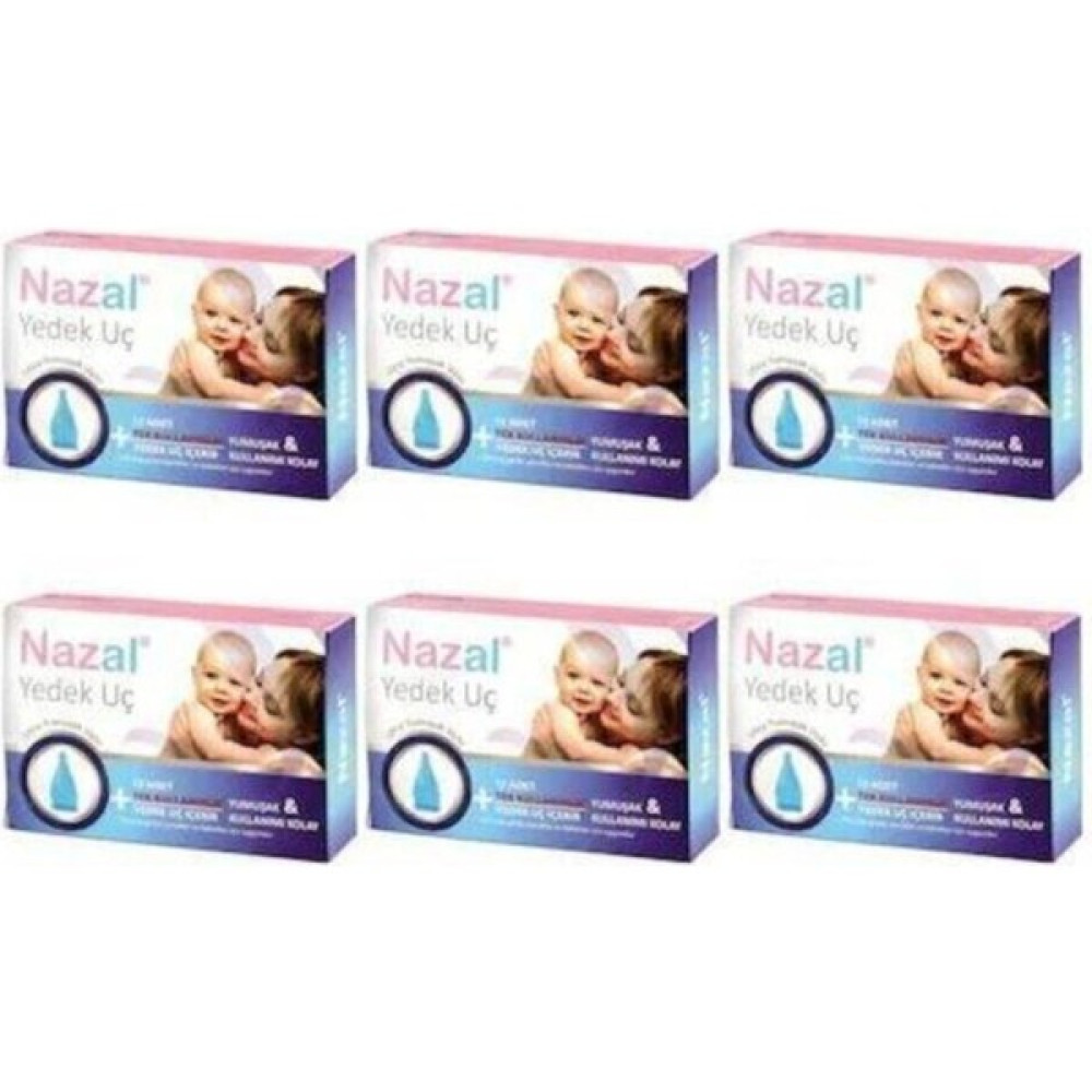 Nazal Burun Aspiratör 12'li Yedek Uç 12 Adetlik 6 Paket Yedek Uç (Otribebeuyumlu) 6 Paket Nazal Asp - Renkli Burun Aspiratörü Fiyatı