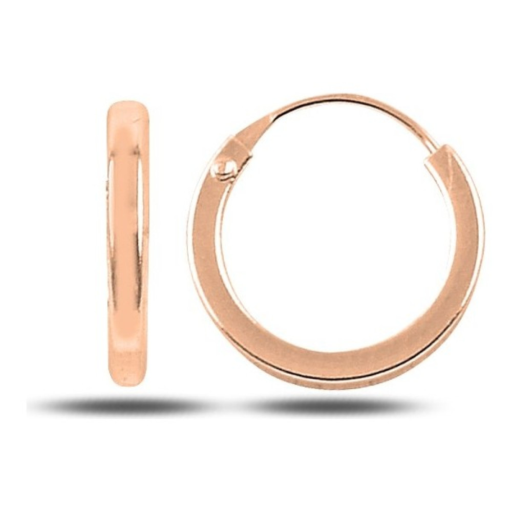 Nazik Endam 12 mm Sade Halka Küpe - Unise x - 0.74 Gram Küpe - Standart - Rose Gümüş Küpe Fiyatı