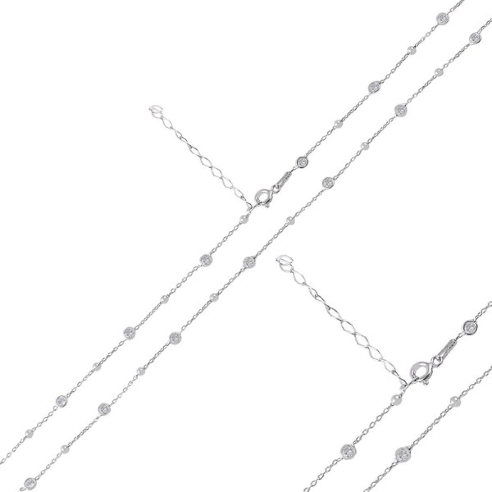Nazik Endam 50CM Top & Zirkon Taşlı Forse Zincir Kolye Kadın 3.05 Gram - Standart Gümüş Kolye Fiyatı