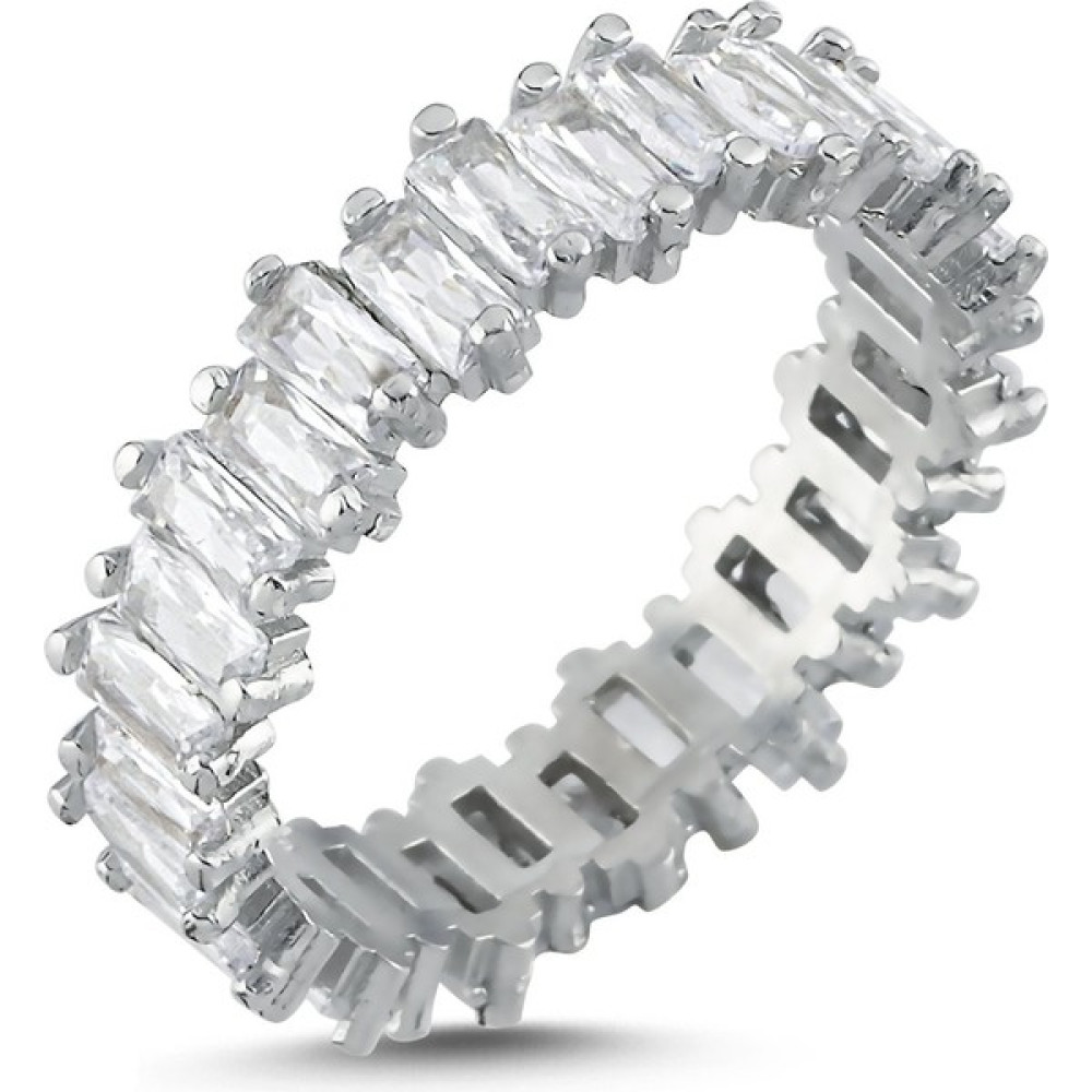 Nazik Endam Özel Seri - Tamtur Baget Zirkon Taşlı Yüzük - Kadın - 3.78 Gram - 8 Gümüş Yüzük Fiyatı