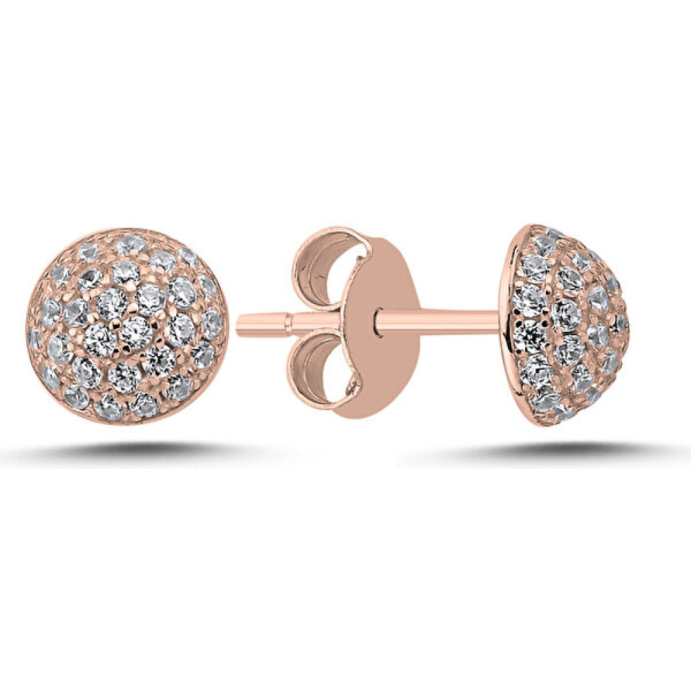 Nazik Endam Yarım Top Zirkon Taşlı Kadın 1.49 Gram Küpe - Standart Gümüş Küpe Fiyatı