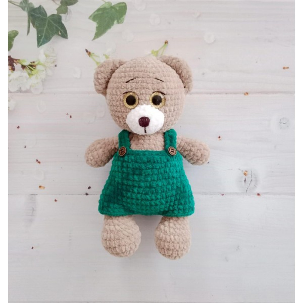 Nazik Endam Yeşil Tulumlu Sevimli Ayıcık Amigurumi Organik Oyuncak Oto Boyaları Fiyatı